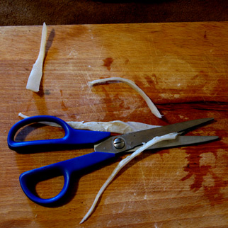 Étape de fabrication de la colle de peau